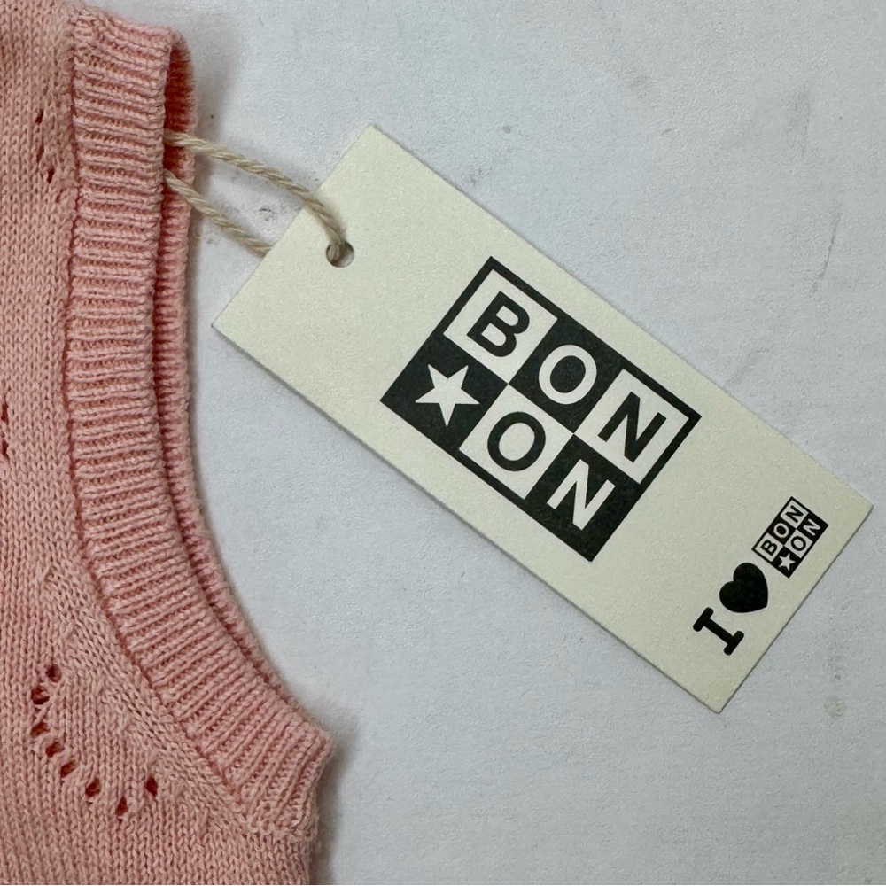 NWT BONTON Paris Baby Romper Rose Pink Heart Cotton Knit Size 3M - Picture 3 of 16